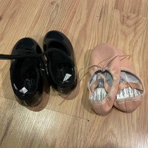 Toddler girls size 7 tap and ballet shoes